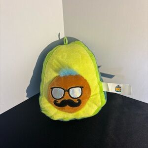 Plush Avocado Character Toy - Green with Mustache Face